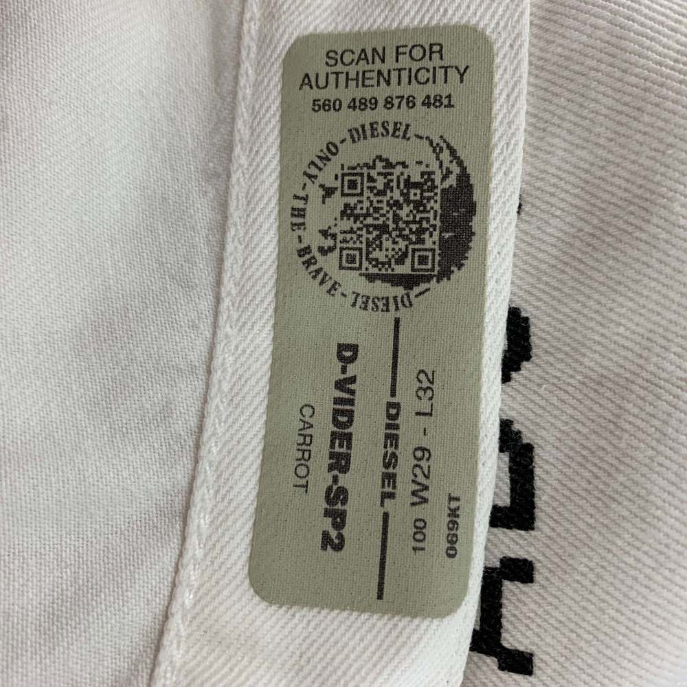 DIESEL White Black Cotton Cropped High Waisted Jeans - Picture 5 of 6